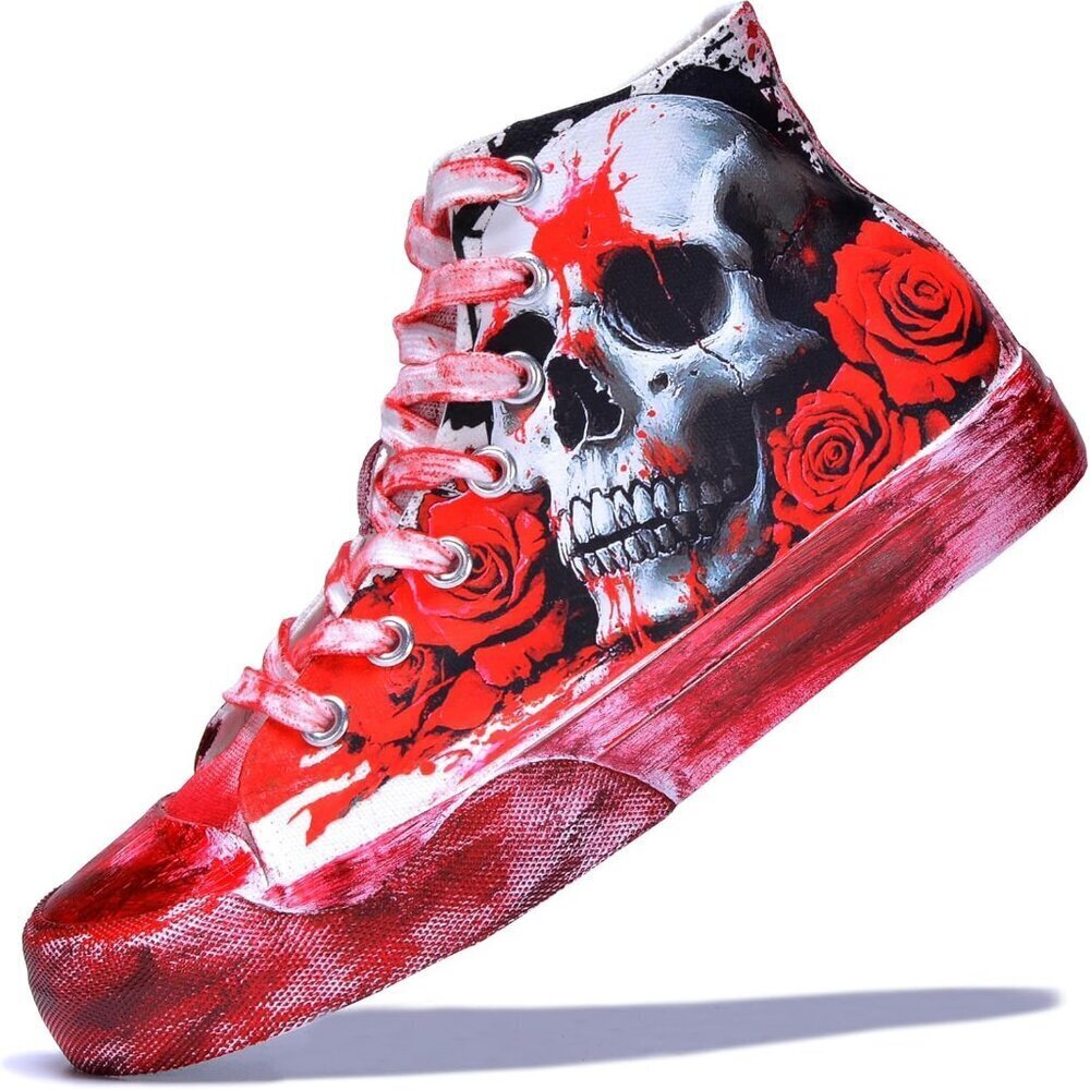 Gothic Skull Shoes Women Men Canvas Sneakers Punk Graffiti Streetwear Casual